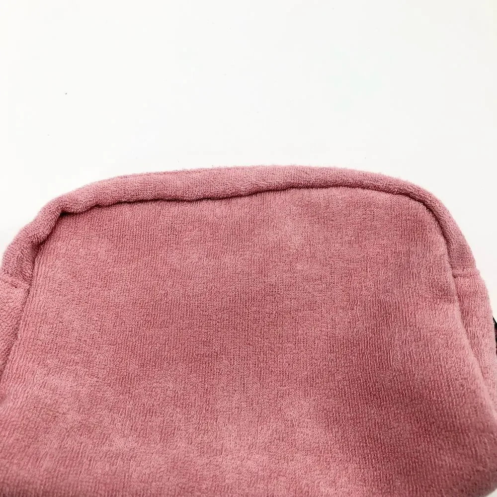 Victoria's Secret Pink Terrycloth Make-up Bag Toiletry Bag Embroidered VS